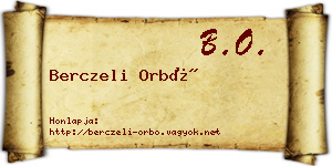 Berczeli Orbó névjegykártya